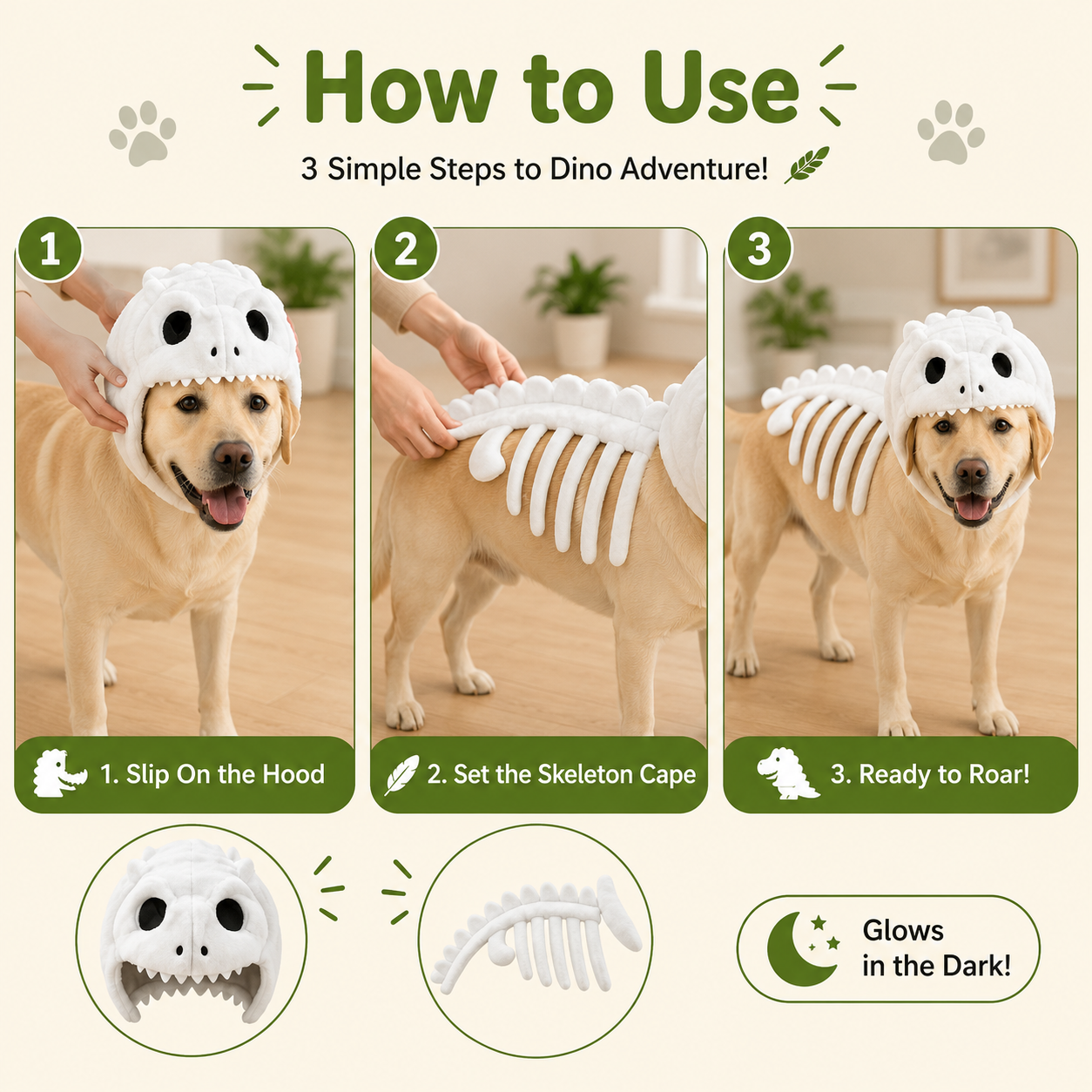 DinoPaws™ Glow Dino Costume for Pets